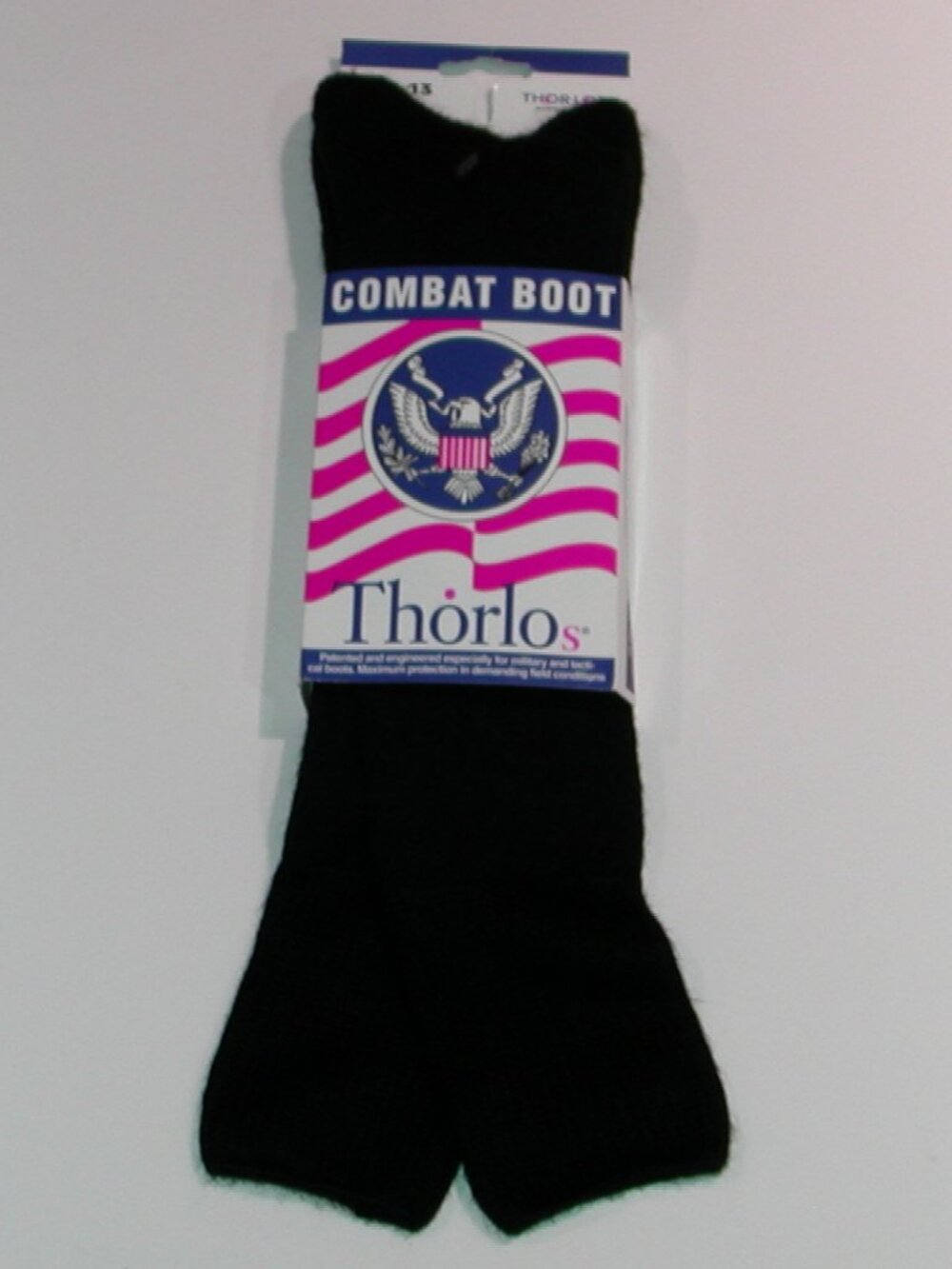 Vintage Thorlos Over the Calf Combat Boot Socks Men's Size 9 - 12.5 NWT Black